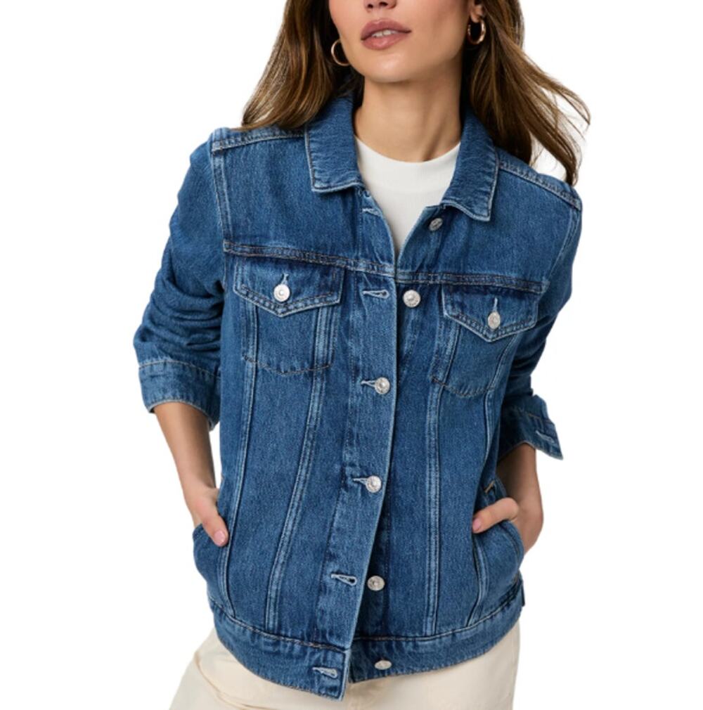 Paige Rowan Denim Trucker Jacket Bellisimo Size L